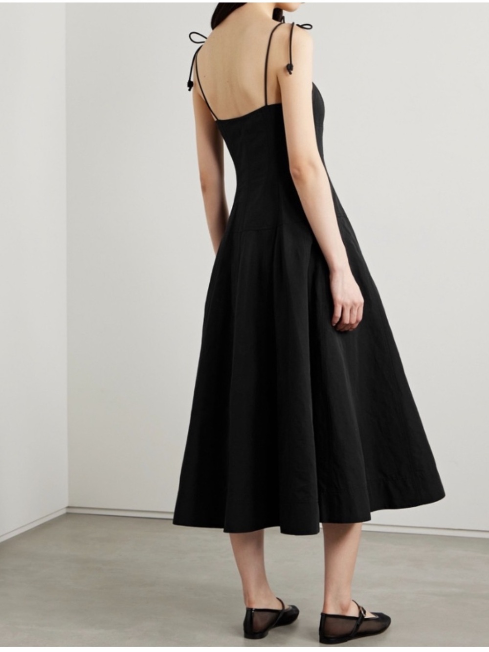 ULLA JOHNSON Batista Black Midi Dress 4 - Picture 2 of 9